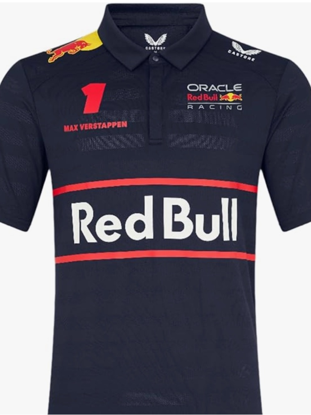 Red Bull Racing Formula 1 Polo Shirt Max Verstappen - White (Men’s, US-XL)
